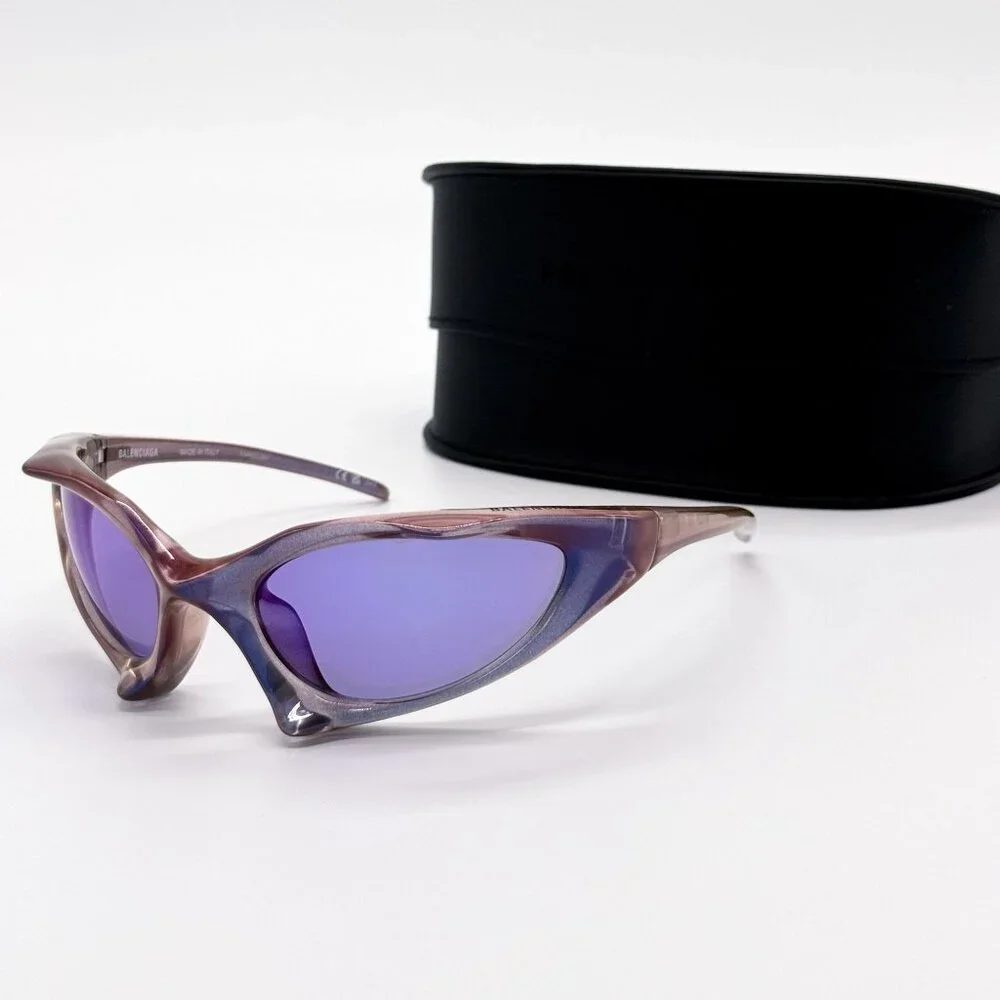 NEW BALENCIAGA SUNGLASSES BB0352S 002 PURPLE UNISEX EYEWEAR - Picture 2 of 11